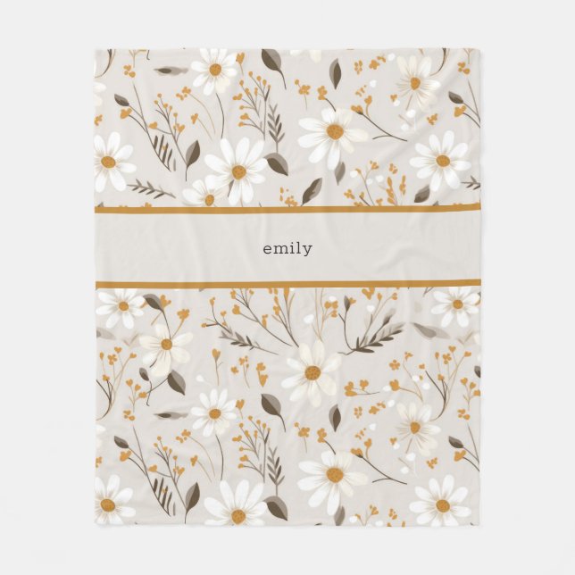 Neutral Fall Foliage Fleece Blanket (Front)