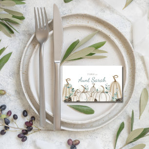 Neutral Fall Theme Seating Table Number Placecards