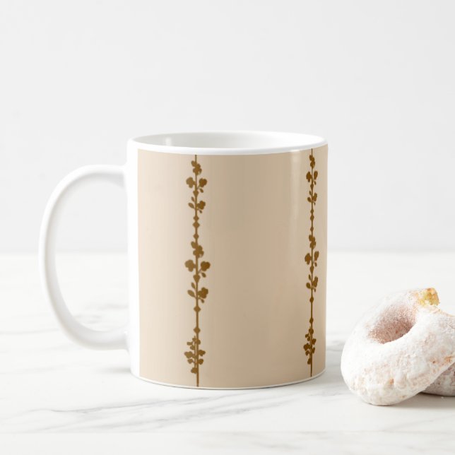 Neutral Farmhouse Botanical Vine Coffee Mug (With Donut)