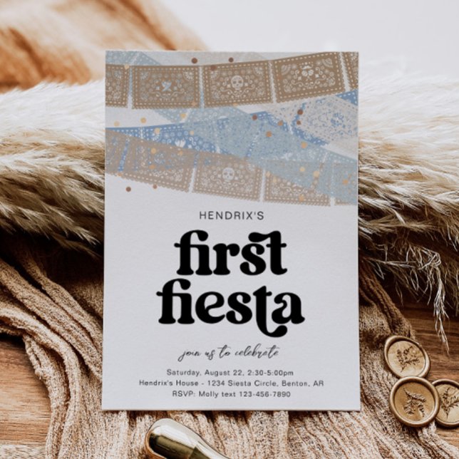 Neutral First Fiesta Birthday Invitation (Creator Uploaded)