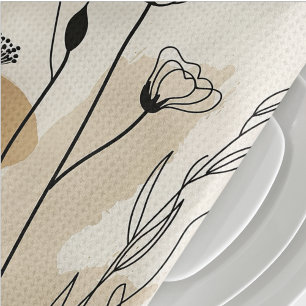 Neutral Flora Tea Towel
