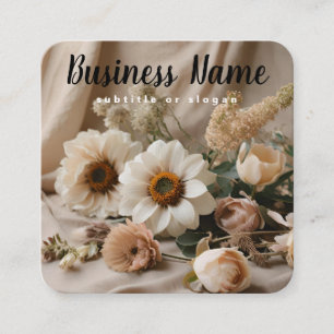 Neutral floral   Aesthetic   Boho   Business Card