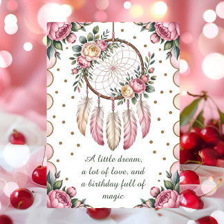 Neutral Floral Bohemian Birthday Card
