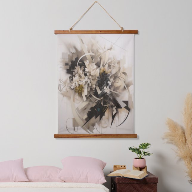 Neutral Floral Botanical Soft Nature Inspired  Hanging Tapestry (Bedroom)