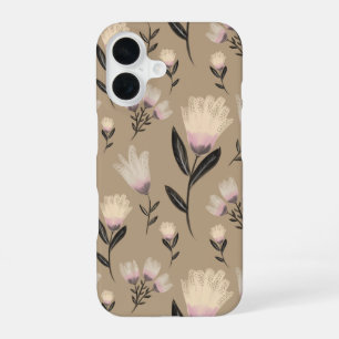 Neutral Floral iPhone Case Soft Blush Modern Bot