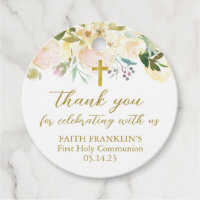 Neutral Floral Thank You Baptism Communion