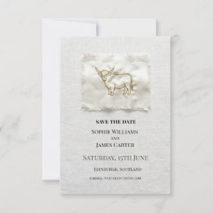 Neutral Floral Wedding Save The Date