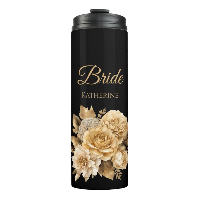 Neutral Flower Bouquet-Bride- Thermal Tumbler (Front)