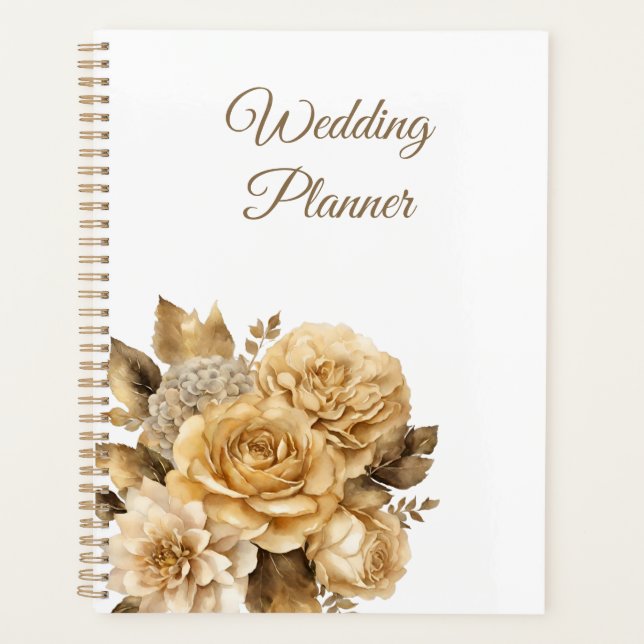 Neutral Flower Bouquet-Wedding-Planner Planner (Front)