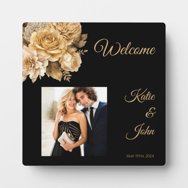 Neutral Flower Bouquet-Wedding- Plaque (Front)