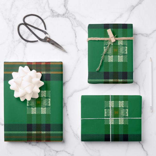 Neutral Folk English Plaid  Wrapping Paper Sheet (Front)