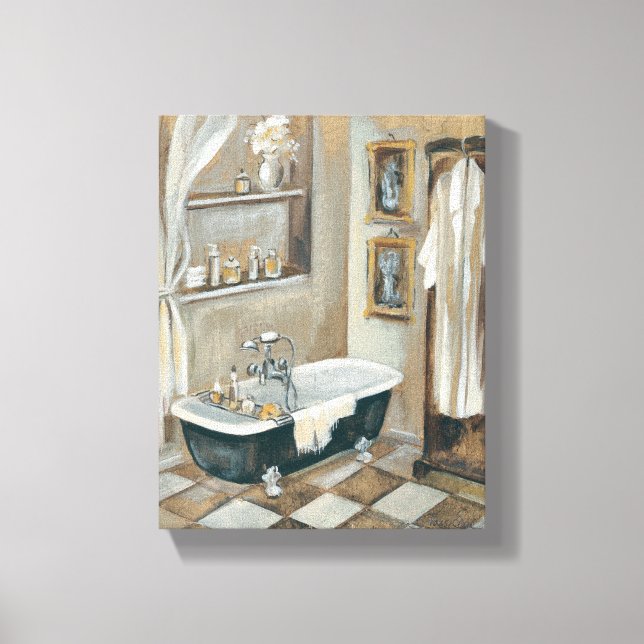 Neutral French Bathroom Canvas Print (Front)