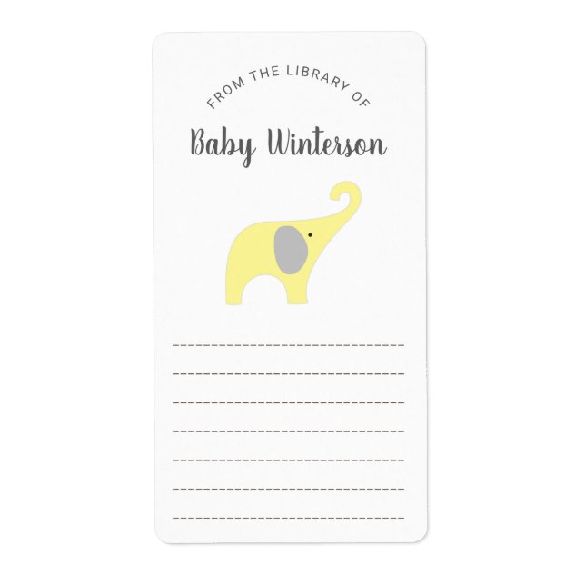 Neutral Gender Elephant book baby shower (Front)