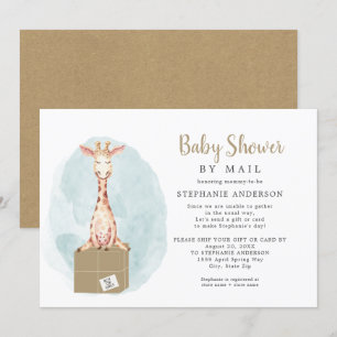 Neutral Gender Giraffe Baby Shower by Mail Invitation