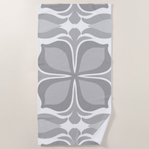 Neutral geolmetrical tiles beach towel