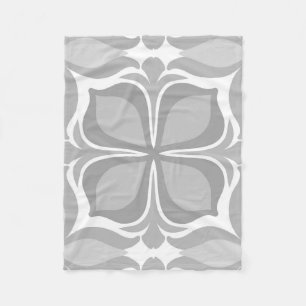 Neutral geolmetrical tiles fleece blanket