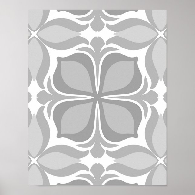 Neutral geolmetrical tiles poster (Front)