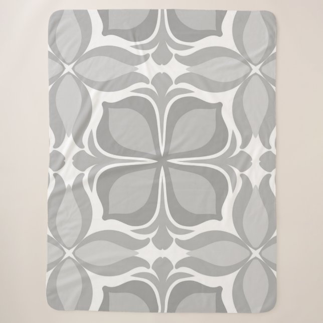 Neutral geolmetrical tiles sherpa blanket (Front)