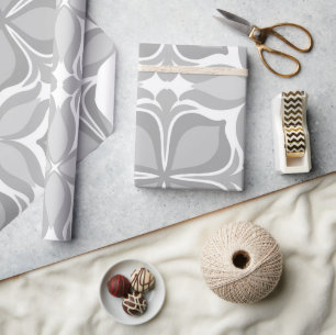 Neutral geolmetrical tiles wrapping paper