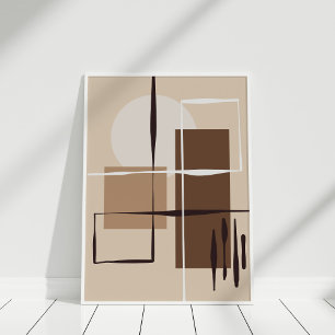 Neutral Geometric Abstract Shapes Wall Art Poster