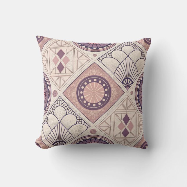 Neutral Geometric Art Deco Cushion (Front)