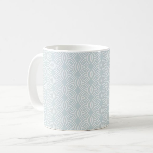Neutral Geometric soft blue rainbow Coffee Mug (Front Left)