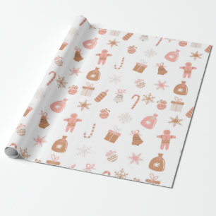 Neutral Gingerbread Christmas Wrapping Paper