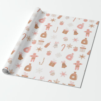 Neutral Gingerbread Christmas Wrapping Paper