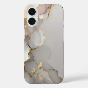 Neutral & Gold Marble iPhone 16 Case