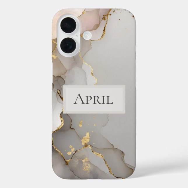 Neutral & Gold Marble  Case-Mate iPhone Case (Back)