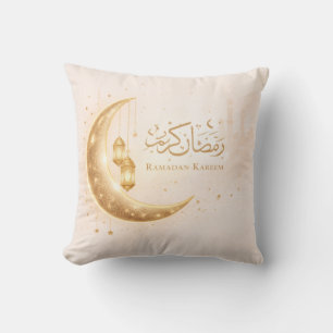 Neutral Gold Ramadan Kareem Throw Pillow – Islamic