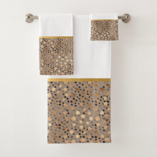 NEUTRAL GOLD SPOT BATHROOM TOWEL SET