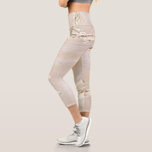 Neutral Golden Background Capri Leggings