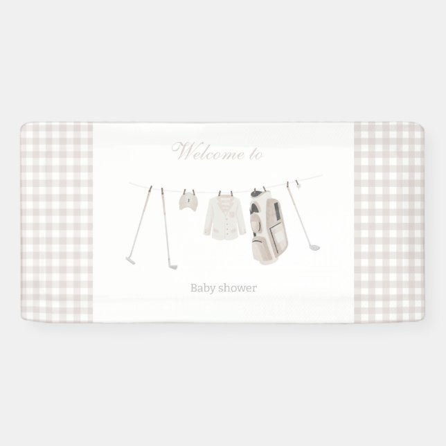 Neutral golf baby shower  banner (Horizontal)