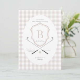 Neutral Golf baby shower Invitation