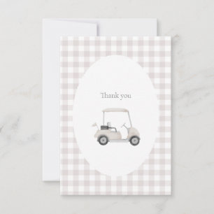 Neutral golf thank you card  