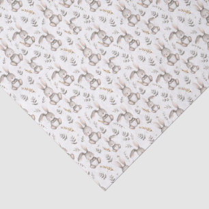 Neutral Gray Bunny Baby Cute Nursery Easter Gift Tissue Paper