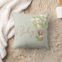 Neutral Green Teddy Bear Oh Baby Balloon 