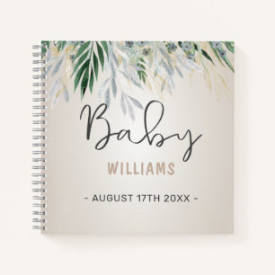 Neutral Greenery Personalized Memory Baby Book
