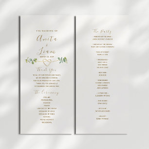 Neutral Greenery Wedding Program