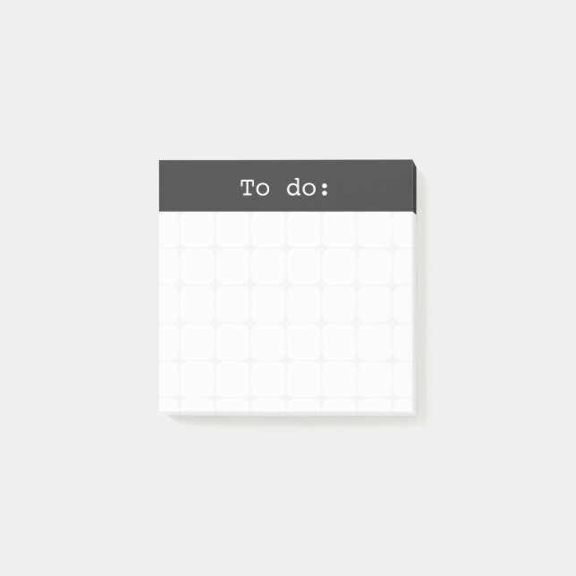 Neutral Grid Bullet Journal Style To Do Black  Post-it Notes (Front)