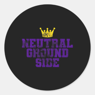 Neutral Ground Side Mardi Gras Funny Festival Para Classic Round Sticker