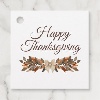 Neutral “Happy Thanksgiving” Favour Tags