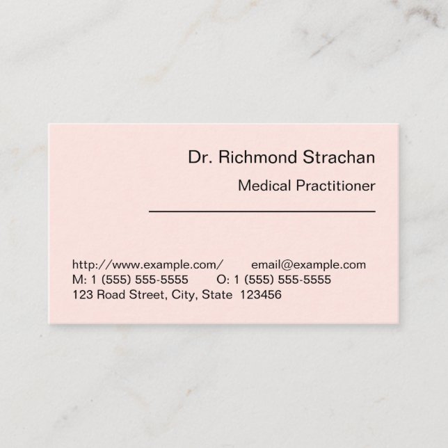 Neutral, Healthcare Specialist Business Card (Front)