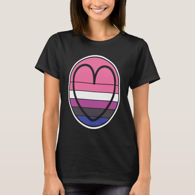 Neutral Heart Non Binary Genderless  Pride Gender  T-Shirt (Front)