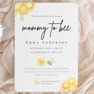Neutral Honey Mommy to bee Baby Shower Invitation