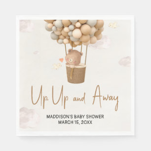 Neutral Hot Air Balloon Up and Away Baby Shower Napkin