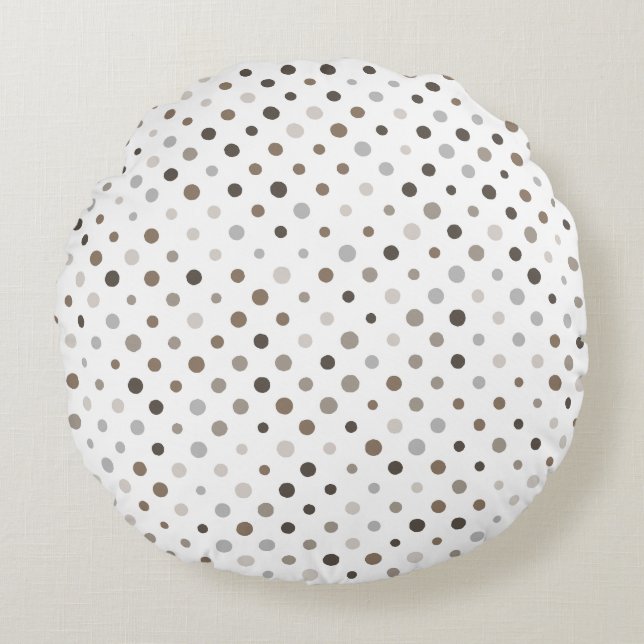 Neutral Irregular Polka Dots  Round Cushion (Front)