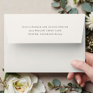 Neutral Ivory Return Address Wedding Envelope