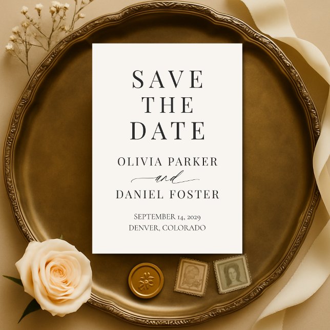 Neutral Ivory Wedding Save the Date (Creator Uploaded)